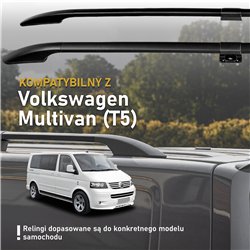 Split roof rails for Volkswagen VW Multivan T5 L2 LWB 2003-2015 Solid Alum
