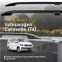 Split roof rails for Volkswagen VW Caravelle T6 L2 LWB 2015-2019 Solid Alu