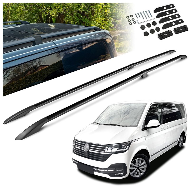 Split roof rails for Volkswagen VW Multivan T6.1 L2 LWB 2019-2022 Solid Al