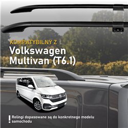 Split roof rails for Volkswagen VW Multivan T6.1 L2 LWB 2019-2022 Solid Al