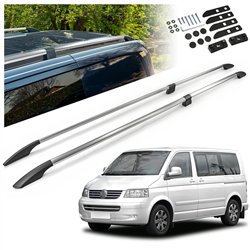 Split roof rails for Volkswagen VW Caravelle T5 L2 LWB 2003-2015 Solid Alu