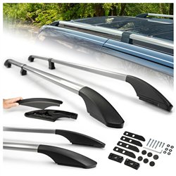 Split roof rails for Volkswagen VW Caravelle T6 L2 LWB 2015-2019 Solid Alu