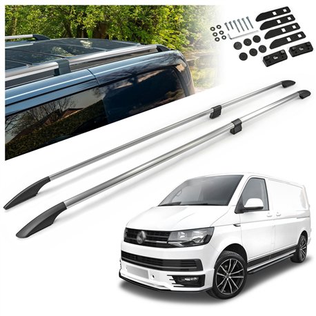 Split roof rails for Volkswagen VW Transporter T6 L2 LWB 2015-2019 Solid A