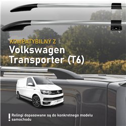 Split roof rails for Volkswagen VW Transporter T6 L2 LWB 2015-2019 Solid A