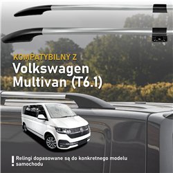 Split roof rails for Volkswagen VW Multivan T6.1 L2 LWB 2019-2022 Solid Al