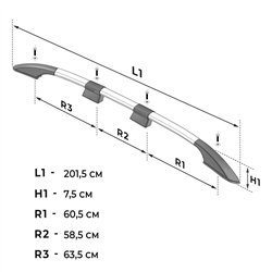 Split roof rails for Ford Grand Transit Connect III Mk3 V761 L2 LWB 2024- S