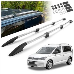 Split roof rails for Volkswagen VW Caddy SB SK L2 Maxi 2020- Solid Aluminu