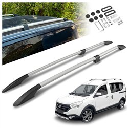 Split roof rails for Dacia Dokker I KE K9K 2012-2021 Solid Aluminum Plasti