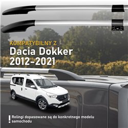 Split roof rails for Dacia Dokker I KE K9K 2012-2021 Solid Aluminum Plasti