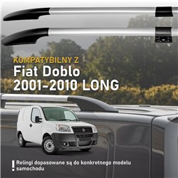 Split roof rails for Fiat Doblo I 223 L2 Maxi 2001-2010 Solid Aluminum Pla
