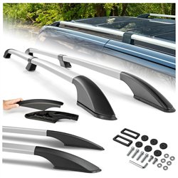 Split roof rails for Fiat Doblo I 223 L2 Maxi 2001-2010 Solid Aluminum Pla