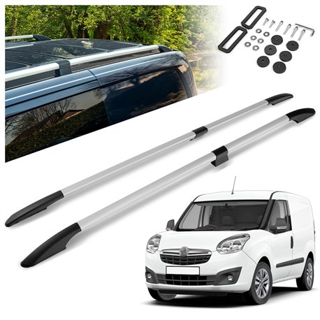 Split roof rails for Opel Combo D X12 L1 2012-2018 Solid Aluminum Plastic
