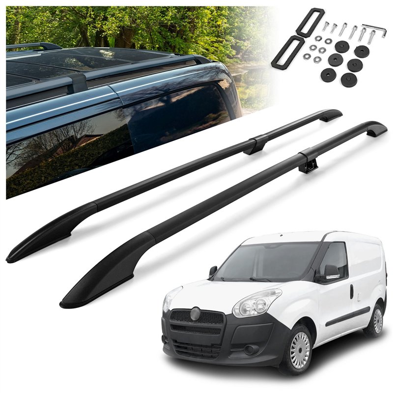 Split roof rails for Fiat Doblo II 263 H1 L1 SWB 2010-2022 Solid Aluminum