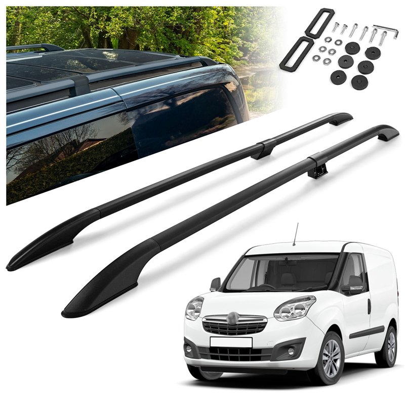 Split roof rails for Opel Combo D X12 L1 2012-2018 Solid Aluminum Plastic