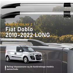 Split roof rails for Fiat Doblo II 263 L2 Maxi 2010-2022 Solid Aluminum Pl