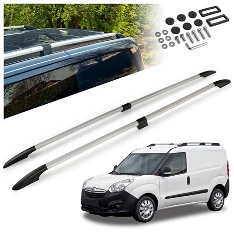Split roof rails for Opel Combo D X12 L2 2012-2018 Solid Aluminum Plastic