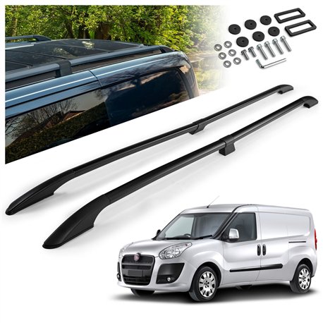 Split roof rails for Fiat Doblo II 263 L2 Maxi 2010-2022 Solid Aluminum Pl