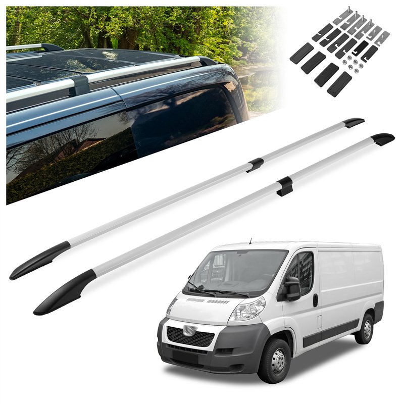 Split roof rails for Peugeot Boxer II Y/H L1 2006- Solid Aluminum Plastic