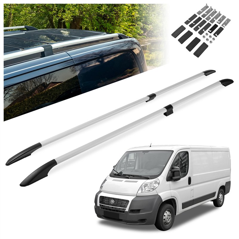 Split roof rails for Fiat Ducato III 250/290 L1 2006- Solid Aluminum Plast