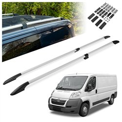 Split roof rails for Citroen Jumper II 250 H1 L1 2006- Solid Aluminum Plas