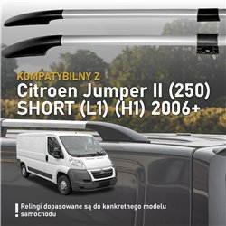 Split roof rails for Citroen Jumper II 250 H1 L1 2006- Solid Aluminum Plas