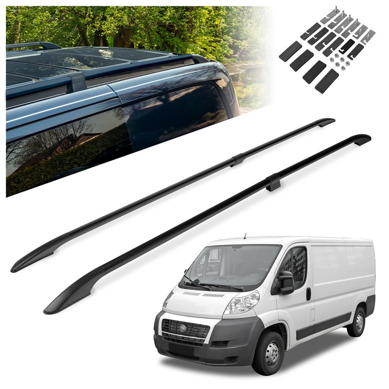 Split roof rails for Fiat Ducato III 250/290 L1 2006- Solid Aluminum Plast