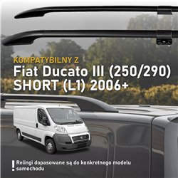 Split roof rails for Fiat Ducato III 250/290 L1 2006- Solid Aluminum Plast