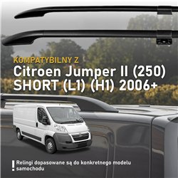 Split roof rails for Citroen Jumper II 250 H1 L1 2006- Solid Aluminum Plas