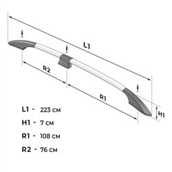 Split roof rails for Citroen Jumper II 250 H1 L1 2006- Solid Aluminum Plas