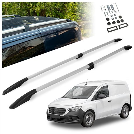 Split roof rails for Mercedes Citan W420 L2 2021- Solid Aluminum Plastic