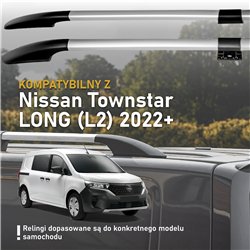 Split roof rails for Nissan Townstar I NFK/XFK L2 2022- Solid Aluminum Pla