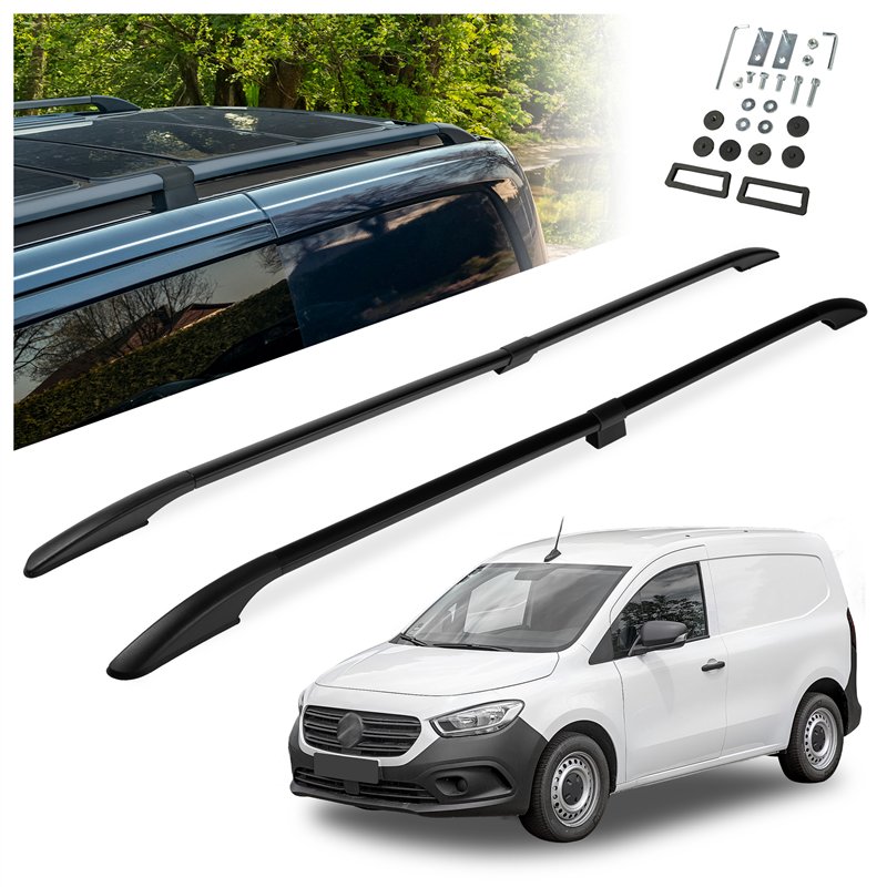 Split roof rails for Mercedes Citan W420 L2 2021- Solid Aluminum Plastic