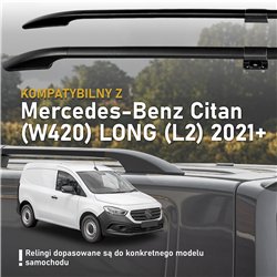 Split roof rails for Mercedes Citan W420 L2 2021- Solid Aluminum Plastic