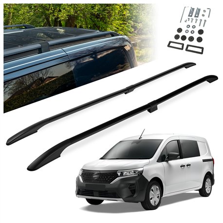 Split roof rails for Nissan Townstar I NFK/XFK L2 2022- Solid Aluminum Pla