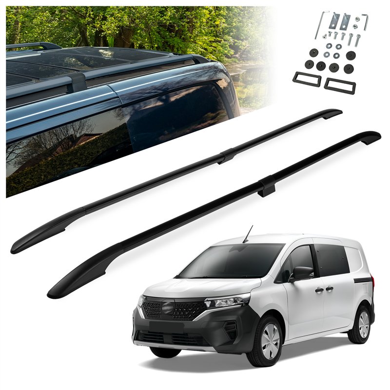 Split roof rails for Nissan Townstar I NFK/XFK L2 2022- Solid Aluminum Pla