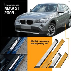 Universal sill trims for BMW X1 (E84) 2009-2015 | EXCLUSIVE Silver steel
