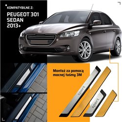 Listwy progowe uniwersalne Peugeot 301 Sedan I D 2012-2020 stal