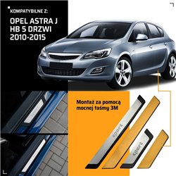 Universal sill trims for Opel Astra Hatchback J P10 2009-2015 SPORT steel