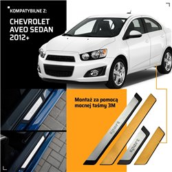 Universal sill trims for Chevrolet Aveo Sedan II T300 KL1T 2011-2020 SPORT