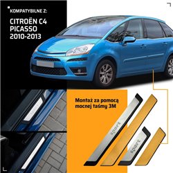 Universal sill trims for Citroen C4 Picasso I UD 2007-2013 SPORT steel