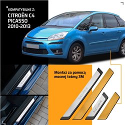 Universal sill trims for Citroen C4 Picasso I UD 2007-2013 EXCLUSIVE steel