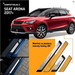 Universal sill trims for SEAT Arona I (KJ) 2017- | SPORT Silver steel