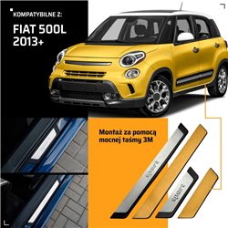 Universal sill trims for Fiat 500L I 351 199 2012-2022 SPORT Silver steel