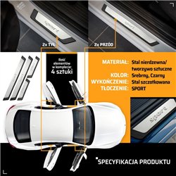 Universal sill trims for Skoda Rapid Liftback I NH3 2012-2019 SPORT steel