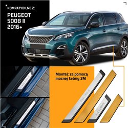 Listwy progowe uniwersalne do Peugeot 5008 II P87 2017-2024 stal
