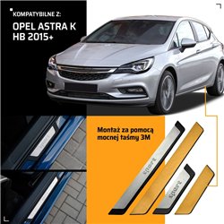 Universal sill trims for Opel Astra Hatchback K B16 2015-2021 SPORT steel