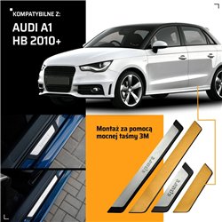 Universal sill trims for Audi A1 Hatchback I 8X 2010-2018 SPORT steel