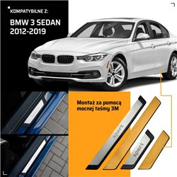 Universal sill trims for BMW 3 Series Sedan F30 2012-2018 SPORT steel