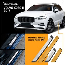 Listwy progowe uniwersalne do Volvo XC60 II 2017- EXCLUSIVE stal