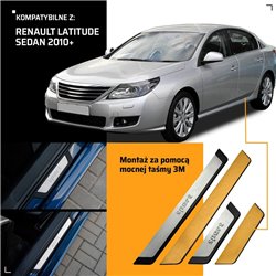 Universal sill trims for Renault Latitude Sedan I L70 2011-2015 SPORT stee